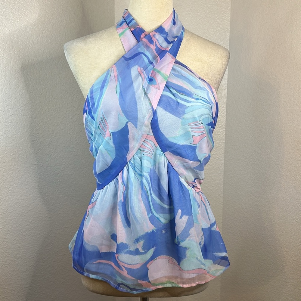 French Connection Dalla Verona Smocked Halter Top Size Large NWT - Picture 6 of 15